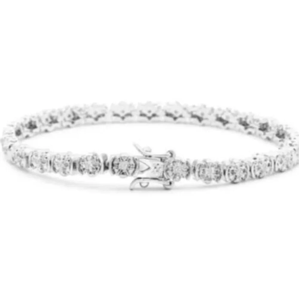 1/2 Carat Diamond Flower Bracelet‎ w/Natural Rose Cut Diamonds (NEW & BEAUTIFUL)